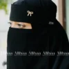 bow pendant niqab black