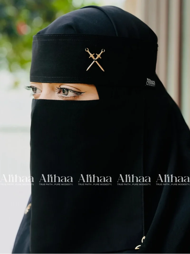 sword pendant niqab black