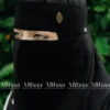 leaf pendant niqab black