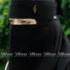 leaf pendant niqab black slim