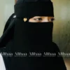 heart pendant niqab black
