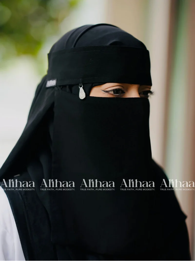 drop pendant niqab black