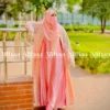 Blush Peach Pink Abaya Set for Muslim Women