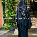 Midnight Black Karchupi Abaya for Muslim Women