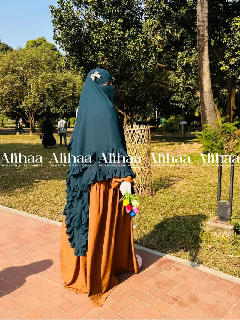 Deep Teal Hoor Khimar for Muslim Women