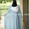 Sky Blue Floral Printed Abaya for Muslim Women