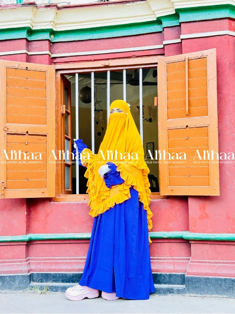 Sunshine Yellow Ruffle Khimar for Muslim Women
