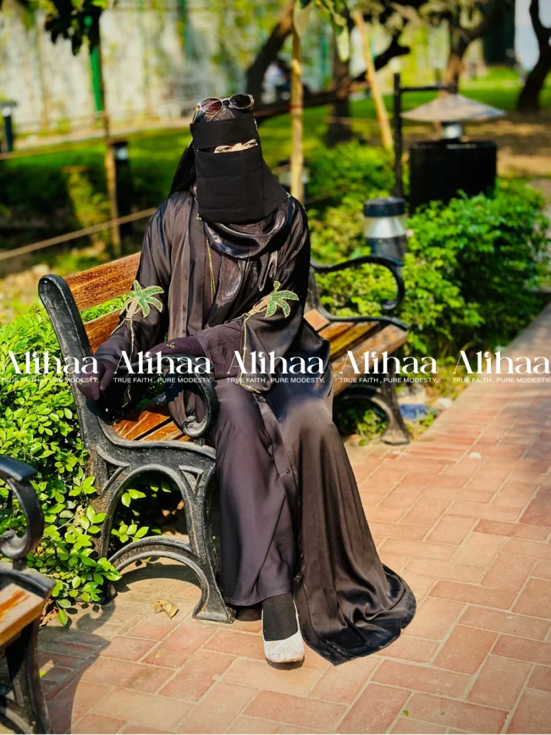 Coffee Black Karchupi Abaya for Muslim Women